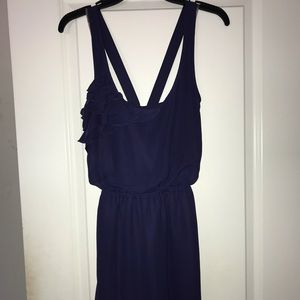 Navy Mini Dress with Ruffle Detail